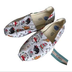Toms Christmas Cat Shoes 6.5